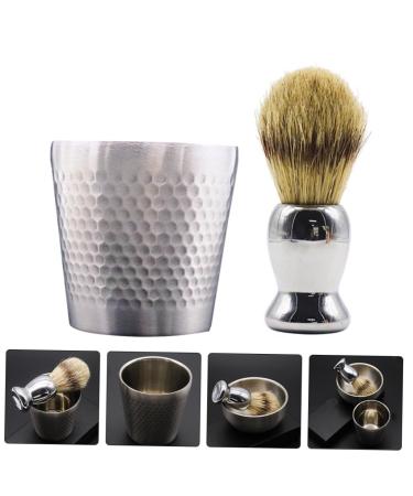 Hemoton Stainless Beard Brush Set - Premium Shaving Tool for Men | Closest Smoothest Shave | 7.8x7.2cm Silver - International Shipping Available - Buy Online on GoSupps.com