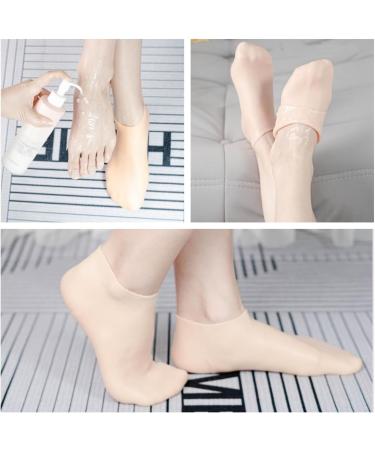 Buy Silicone Socks for Moisturized Feet | 2 Pairs Pink Rose & Skin Color for Dry Cracked Skin - Buy Online on GoSupps.com