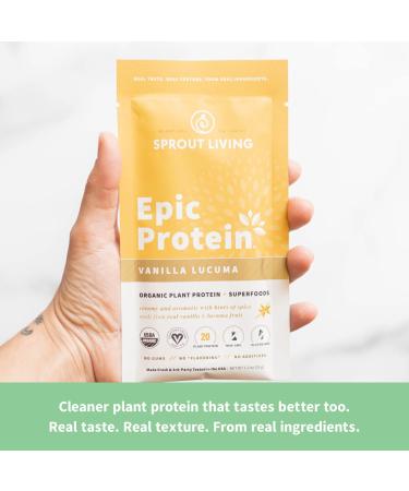 Sprout Living Epic Protein Organic Plant Protein + Superfoods Vanilla Lucuma - 1 lb (455g) | Best Vegan Protein Supplement - Buy Online on GoSupps.com