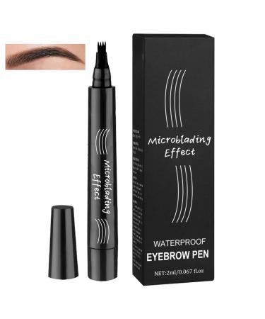 1 PCS Eyebrow Pencil Eyebrow Pen Long Lasting Waterproof Eyebrow Pencil Microblading Eyebrow Pen Eye Brow Pencils for Women Natural Looking Black 1 count (Pack of 1) 01 Black