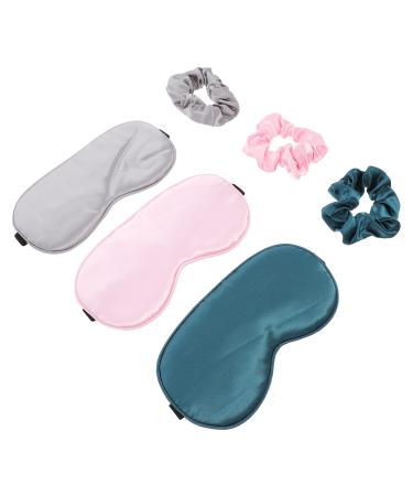 EXCEART Eye Mask Hair Ring Eye Masks Eye Shade Cover Blindfold Sleep Eye Cover Relax Night Sleeping Cover Travel Sleeping Masks Satin Eye Mask Blinders Night Eyeshade Night Eye Cover Silk