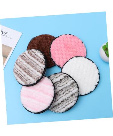 NOLITOY 6pcs Fluffy Makeup Remover Pads | Plush Round Cleaning Puffs for Eye & Face Makeup | Soft Powder Sponge Towels - Buy Online on GoSupps.com