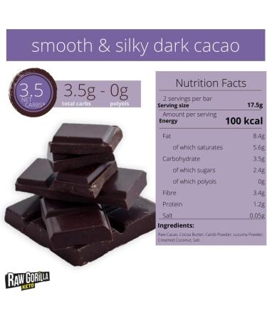  Raw Gorilla Raw Gorilla Chok Smooth Dark Cacao | Pack of 2 | Gluten-Free Snacks | Keto-Friendly Chocolate | No Added Sugar | Vegan Snacks | Organic | Sugar-Free Chocolates | Nut-Free | Healthy Snacks - Buy Online on GoSupps.com