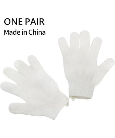 2Pcs Exfoliating Gloves - Bamboo Shower Gloves - Bath and Body Exfoliator Mitts - Scrubs Away Ingrown Hair and Dead Skin - for Shower Spa Massage and Dead Skin Cell Remover Loofah - White 1 pair White - Buy Online on GoSupps.com