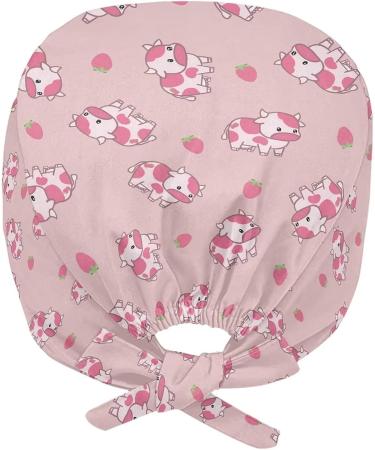 Upetstory Strawberry Cow Turban Hat - Comfortable Adjustable Cap for Women and Men with Sweatband - Buy Online on GoSupps.com