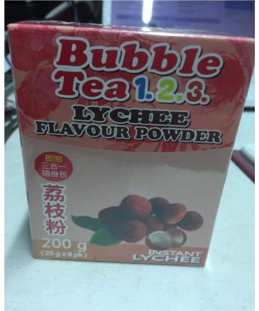 Bubble Tea 123 Lychee Flavour Powder 200g (25g x 8pk) Taiwanese Boba Instant Flavour Powder (Made in Taiwan) - Buy Online on GoSupps.com