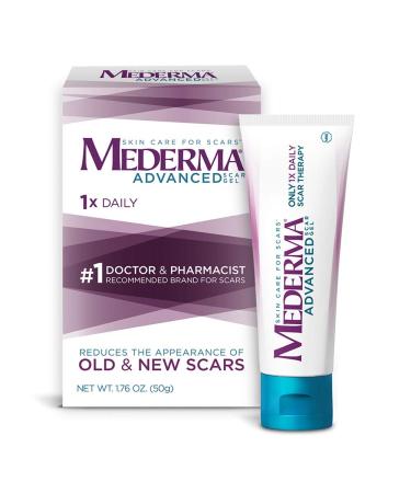 Mederma Advanced Scar Gel - 1x Daily - Reduces The Appearance of Old & New Scars - #1 Doctor & Pharmacist Recommended Brand for Scars - 1.76oz.