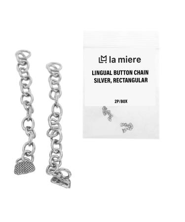 LA MIERE 2PCS Silver Traction Lingual Button Chain Dental Lingual Button Chains Orthodontics Materials Direct Bond Eyelet Round Eyelet Round Silver - Buy Online on GoSupps.com