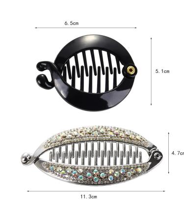 Elegant Rhinestone Crystal Banana Clip Fish Shape Hair Claws - Silver - Buy Online on GoSupps.com