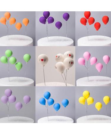 CiCy 24 Piece Colorful Balloon Cake Topper Clay Balloon Cake Picks Round Shape Balloons Dessert Cupcake Topper for Birthday Wedding Party Cake Decoration - Buy Online on GoSupps.com
