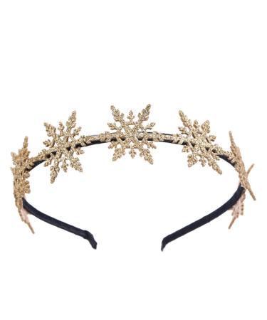 FRCOLOR Glitter Snowflake Headband - Cute Christmas Hair Accessories for Festive Hair Styling (Golden) - Buy Online on GoSupps.com