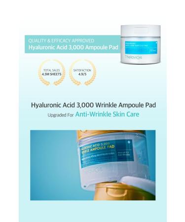 Hyaluronic Acid 3000 Wrinkle Ampoule Toner Pads with 8 types of Hyaluronic Acids and Adenosine for Clearer Skin Pore Tightening Moisturizing Anti-Wrinkle - Pad Tweezer Included - 60ct 60 Count (Pack of 1) - Buy Online on GoSupps.com
