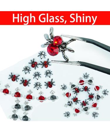 Shop Halloween Nail Rhinestones - Red Planet & Cross Shape Crystals Spider & Saturn 3D DIY Nail Decorations - Buy Online on GoSupps.com