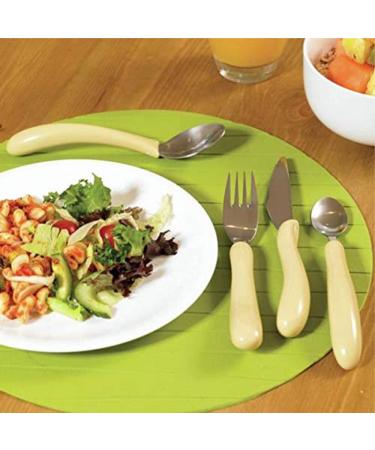 Homecraft Caring Cutlery Ivory Handle Spoon (Eligible for VAT Relief in the UK) Stainless Steel Eating Utensil Silverware for Weak Grip Restricted Movement Elderly Disabled Handicapped Ivory Handle Spoon (Eligible for VAT Relief in the UK) Stainless Steel