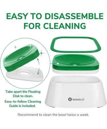 Lumoleaf 1L No-Drool Dog Water Bowl | Leak-Proof Anti-Schwapp Travel-Friendly Cat & Dog Dispenser (Green) - Buy Online on GoSupps.com