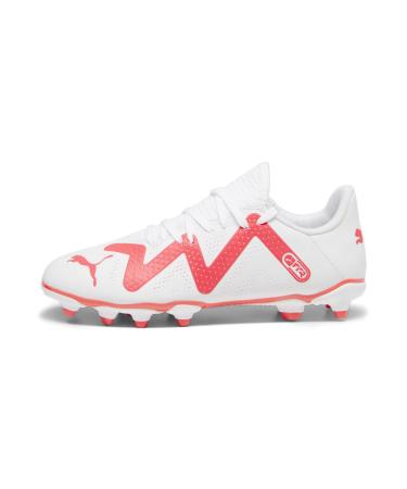 PUMA Unisex Future Play Fg/Ag Jr Football Shoe 33 EU Puma White Fire Orchid