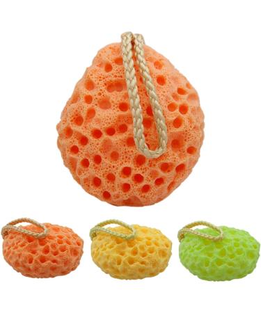 FOMIYES Natural Loofah Sponge Set - 3 Bath & Shower Sponges for Exfoliation | Gentle Facial & Body Cleansing Cotton Scrubber - Buy Online on GoSupps.com