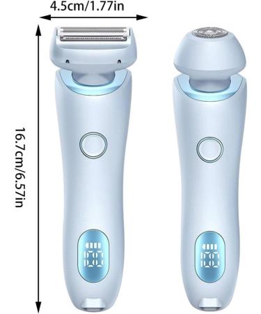 Electric Shaver Razors for Women 2-IN-1 Electric Razor for Womens Legs Underarm Face Pubic Hairs Wet Dry Use Rechargeable Bikini Trimmer Hair Removal with Detachable Head (Blue) - Buy Online on GoSupps.com