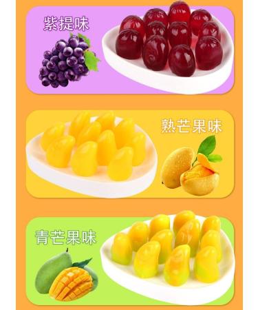 Mango fruit juice gummies Peelable passion grape gummy candy Fruit soft candy chewing candy Assorted sweets Sour and sweet fruit fudge Dessert Children's snacks (Mango 1 box) Mango 1 box - Buy Online on GoSupps.com