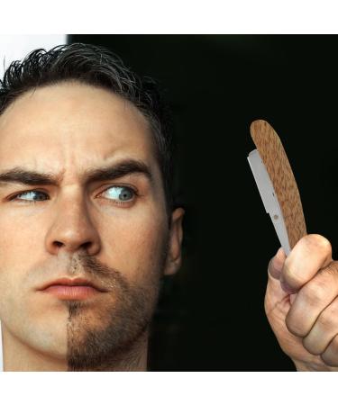 FRCOLOR Red Sandalwood Manual Shaver for Men - Durable Beard Shaver Tool with Catcher & Holder | 1 Count (Khaki - Buy Online on GoSupps.com