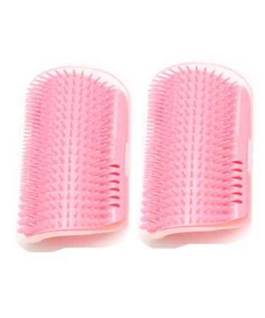 Bobozhong cat brush 2 PCs cat itself large wall corner of grooming brush cats brush brushed cat self groomer cat brush wall corner with packs of catnip & screws for itching massage ((pink)) red