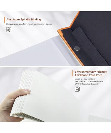 Popotop Large Photo Album Self Adhesive 4x6 5x7 8x10 Scrapbook Album DIY 60 Pages Picture Book Gifts for Mom Family Baby and Wedding with Metal Pen and Plastic Board 13"x12.6"60pages Orange - Buy Online on GoSupps.com