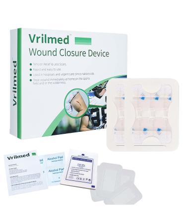 Vrilmed Zip Sutures Wound Closure Device(Non-Woven Fabric)  Wound Care Butterfly Bandages for Wound Closure  First Aid Zipper Laceration Repair Without Scars Spec 03