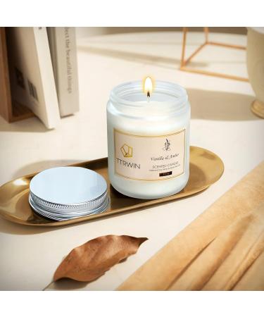 TTRWIN Vanilla & Amber Scented Candle 200g | Long Lasting Soy Wax & Essential Oil Candle in Glass Jar | Perfect Gift for Christmas, Mother's Day & Valentine's - Buy Online on GoSupps.com