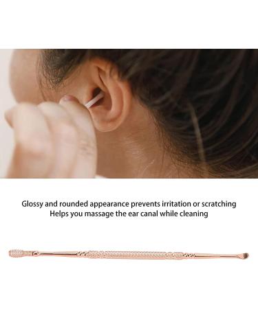 Rose Gold Stainless Steel Double Head Ear Spoon | Ergonomic Design | Relieves Itching | Spiral Spring Ear Stick - Buy Online on GoSupps.com