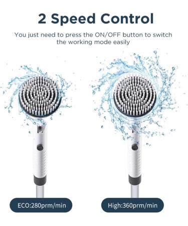 Cordless Spin Scrubber for Cleaning Cordless Electric Bathroom Cleaning Tools Adjustable Extension Handle Long Handle Brush Suitable for Bathroom Cleaning Etc. - Buy Online on GoSupps.com