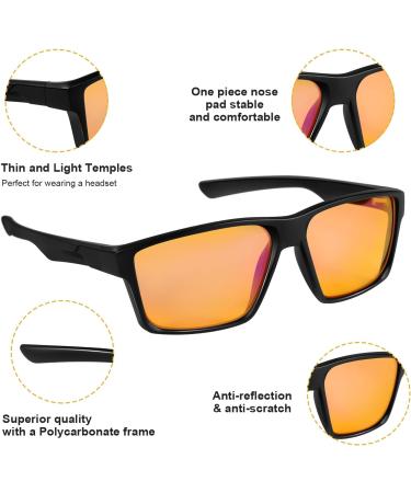 Blue Light Blocking Glasses Gaming Glasses Computer Gamer Glasses Powerful Professional Filter Anti-Fatigue Anti Glare UV & Eyestrain Screen Glasses for Women Men (Video Games Console TV PC) Black - Buy Online on GoSupps.com