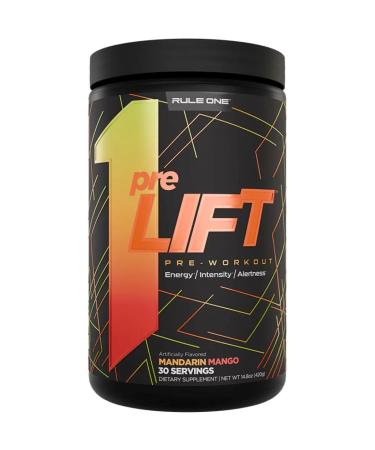 Rule 1 Pre Lift Pre-Workout Powder | Caffeine Beta-Alanine L-Citrulline Alpha GPC | Nitric Oxide Support Energy Alertness & Endurance | Sugar Free | 450G 30 Servings