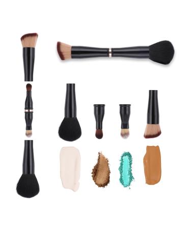 TIESOME 4 in-1 Makeup Brush Set Foundation Brush Blush Brush Eyeshadow Powder Brush Concealer Brush All-in-One Travel Makeup Brushes Double Ended Makeup Brush for Foundation Concealer and Powder