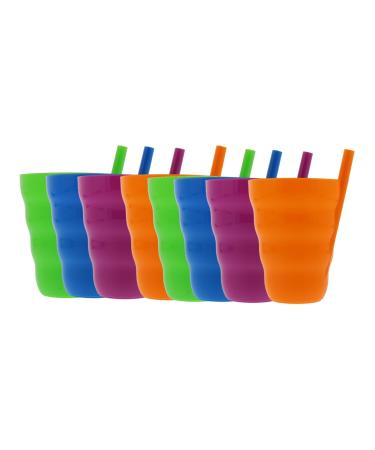 Arrow Sip-A-Cup with Built In Straw For Kids Includes Purple Blue Green Orange (8 Pack)