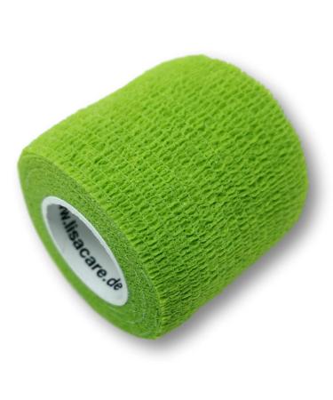 Lisacare adhesive association self -adhesive - 2 rolls 5cm wide - medical product - adhesive tape bandage elastic breathable with color and motif selection (light green) light green 2 -Set