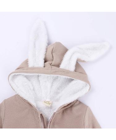 Kids Tales Newborn Baby Winter Rabbit Ear Hooded Romper 12-18 Months Apricot Thick - Buy Online on GoSupps.com