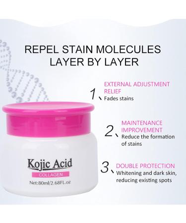 Uxsiya 80ml Moisturizing Facial Cream Kojic Acid Facial Whitening Cream Collagen Face Cream Nourishing Face Moisturizer - Buy Online on GoSupps.com