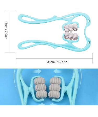 Manual Neck Massage Roller - 6 Balls Dual Pressure Point Neck Massager for Deep Shiatsu Pain Relief (Blue) | International Shipping Available - Buy Online on GoSupps.com