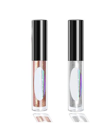 Glitter Mascara Topper Colored Mascara Waterproof Mascara Smudge-Proof Quick-Drying Glitter Eyelash Cream Curling Long Lasting Eyelashes for Women Girls (01# & 02#)