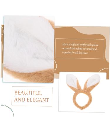 AOKWAWALIY Rabbit Ears Headband Rabbit Headbands for Women Bunny Ear Headband Bunny Ear Hair Decoration Cartoon Plush Headband Headbands Hair Bands Rabbit Ears Costume Bunny Ears Adult 25.00X23.00X2.30CM Khaki - Buy Online on GoSupps.com