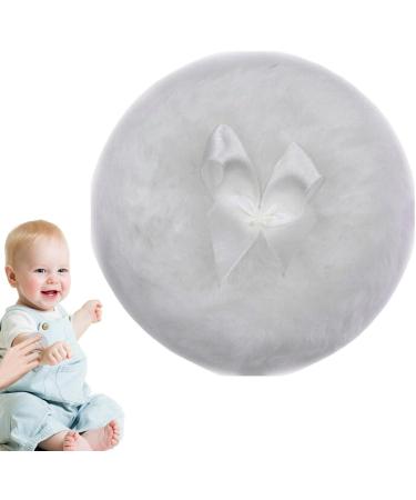 Siopob Furry Powder Puff Ultra Soft Round Face Body Powder Puff with Ribbon Bow Body Powder Applicator for Baby Kid Adult Makeup Tool for Home & Travel White - Buy Online on GoSupps.com