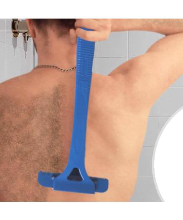 Back Hair Cutter with Long Handle - Foldable Body Hair Trimmer for Men - Fast Hair Removal Tool - Extra Long Handle in Blue - Buy Online on GoSupps.com