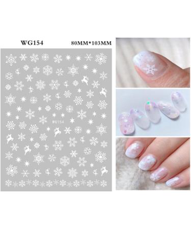 Christmas Nail Stickers 10 Sheets Self-Adhesive Nail Decal Snowflake Winter White Nail Art Decoration Design Supplies - Buy Online on GoSupps.com