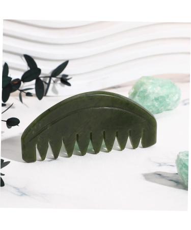 Magiclulu 2 Pool Sace Jade Krame Head Massager - Wooden Wide Tooth Gua Sha Hair Stimulator for Ladies | Natural Jade Scratch Board - Buy Online on GoSupps.com
