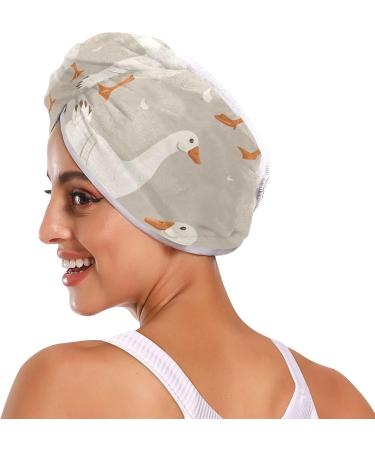 White Goose Hair Towel 2 Pack - Super Absorbent Quick-Dry Hair Turbans for Women & Girls - Buy Online on GoSupps.com