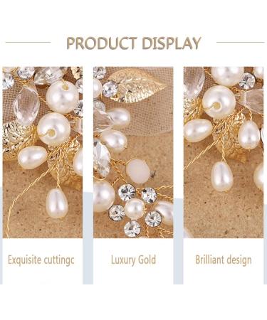 KINDOYO Bride Hair Headbands Accessories - Wedding Flower Headband Bridal Bridesmaid Hair Pieces Hair Clip Pearl Rhinestone Hair Vine for Women and Girls - Rose Gold - Buy Online on GoSupps.com