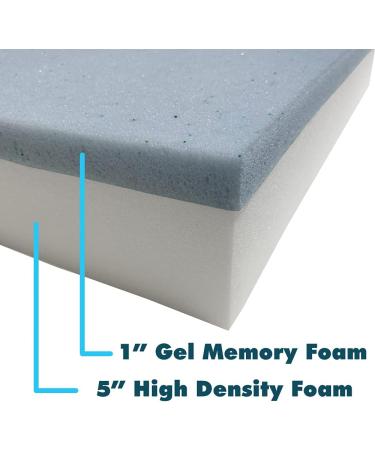 Foamma Gel Memory Foam Chair Cushion - 6 x 26 x 26 - High Density Base - Medium Feel | Dining Chairs & Wheelchair Seat Replacement - Buy Online on GoSupps.com