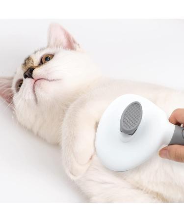 Self Cleaning Cat Brush for Shedding and Grooming with Hair Comb - Grey - Buy Online on GoSupps.com
