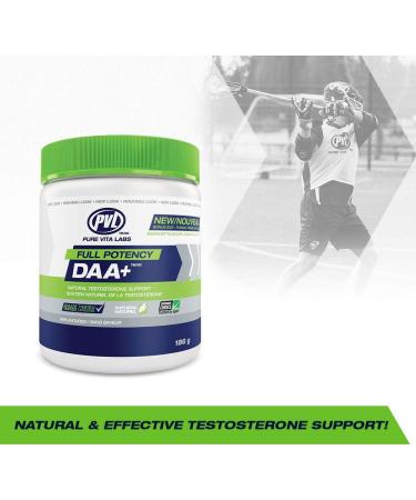 PVL Full Potency DAA+ Natural Test Testosterone Booster for men DAA D-Aspartic Acid 186 g Unflavoured - Buy Online on GoSupps.com