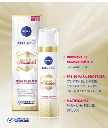 Nivea Cellular Luminous 630 Anti-Spot Day Cream SPF 50 - Brightening & Protective - 40ml - International Shipping Available - Buy Online on GoSupps.com